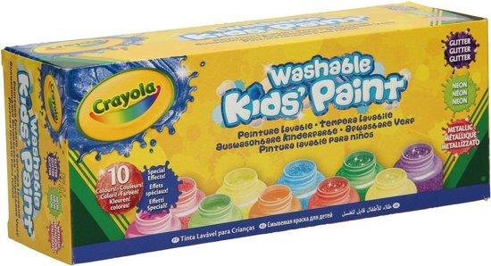 Productafbeelding: Crayola - Hobbyverf - 10 Potjes Afwasbare Verf Voor Kinderen -Speciale Effecten