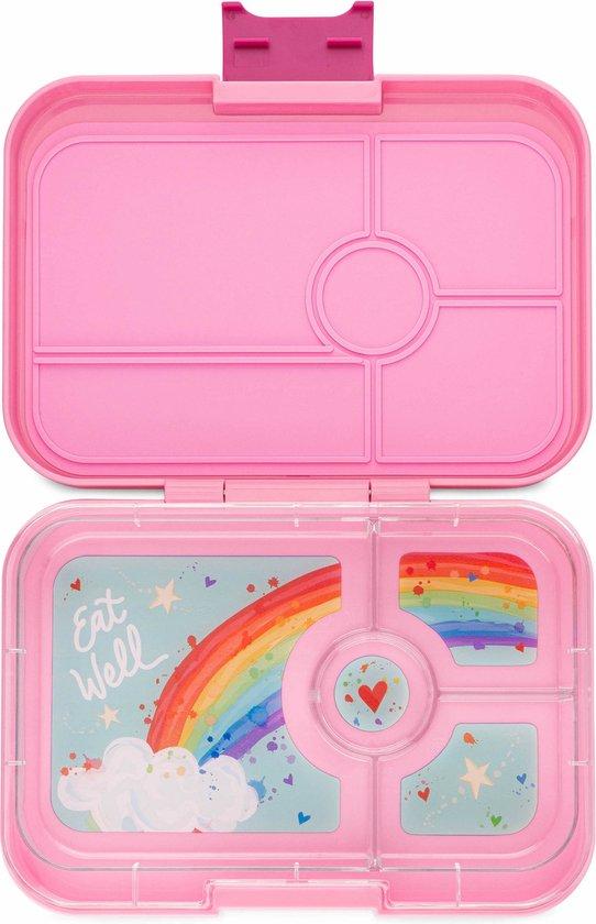 Productafbeelding: Yumbox Tapas XL - lekvrije Bento box lunchbox - 4 vakken - Capri Pink / Rainbow tray