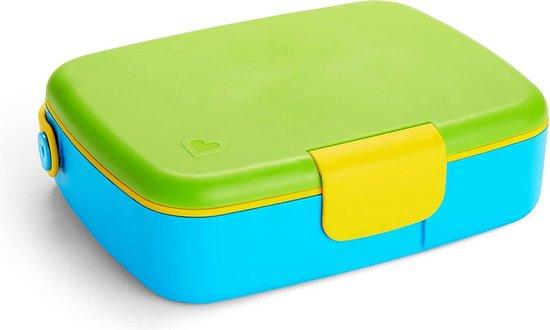 Productafbeelding: Munchkin - Bento Lunch Box - Broodtrommel - Broodtrommel voor Kinderen - Inclusief RVS Bestek - Vaatwasserbestendig - Vanaf 18 Maanden - Groen/Blauw
