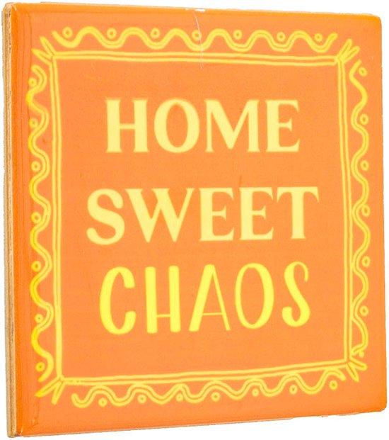 Productafbeelding: HomeBound by KY | Tegeltje - Home sweet chaos | tegeltje | 10,5x10,5x0,5cm