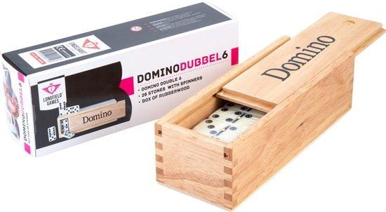 Productafbeelding: Domino dubbel 6 groot - 28 stenen - urea met spinners