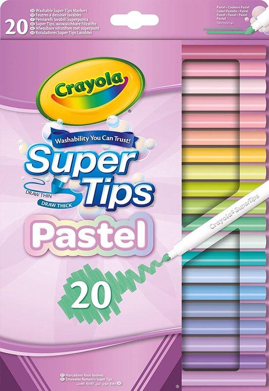 Productafbeelding: Crayola - Viltstiften - Afwasbare Stiften Pastelkleuren - 20 Stuks - Voor Kinderen