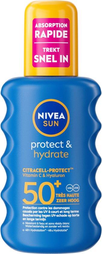 Productafbeelding: NIVEA SUN Protect & Hydrate Zonnebrand Spray - SPF 50 - Zonnespray - Beschermt en hydrateert - Met Vitamine E - 200 ml