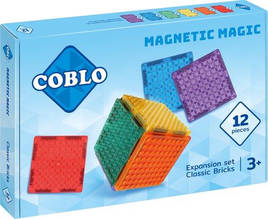 Productafbeelding: Coblo Brick Stenen Classic 12 stuks-Magnetisch speelgoed - Montessori speelgoed - Magnetische Bouwstenen - Magnetische tegels - STEM speelgoed - Cadeau kind - Speelgoed 3 jaar t/m 12 jaar - Magnetisch speelgoed bouwblokken