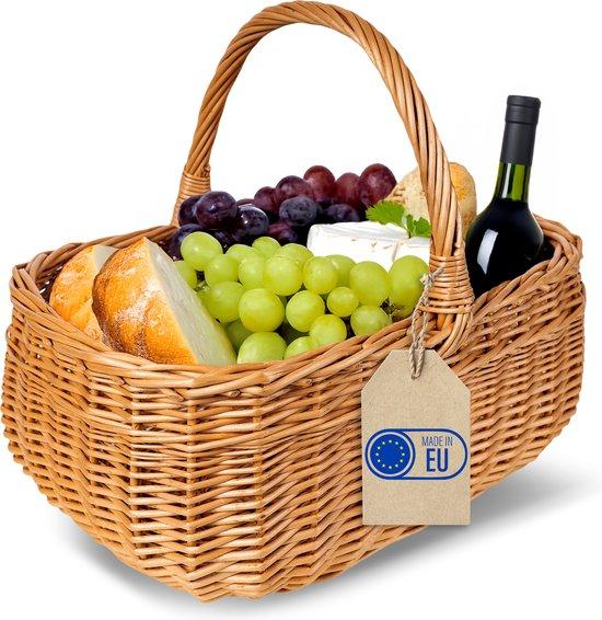 Productafbeelding: Creative Home Grote Rieten Mand met Handvat 36 x 26 x 31 cm Lichtgewicht | voor Picknick Planten Opberg Decoratie | Handgeweven
