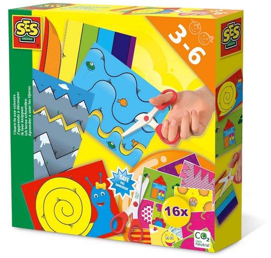 Productafbeelding: SES Creative – Ik Leer Knippen – Montessori Speelgoed – Veilige Kinderschaar – 16 Knipvellen – Vanaf 3 jaar