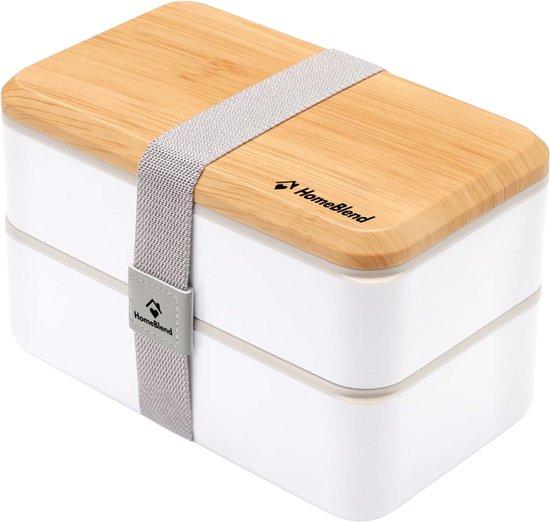 Productafbeelding: Homeblend© | Lunchbox | Bentobox | Lunchbox wit | Lunchbox voor volwassenen | Lunch Box | lunchbox kinderen