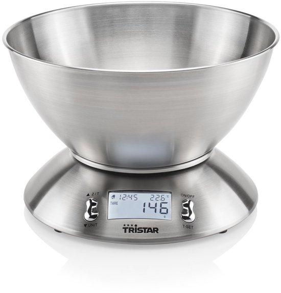 Productafbeelding: Tristar KW-2436 - Keukenweegschaal Digitaal - Tot 5kg - 2,5 Liter kom - RVS