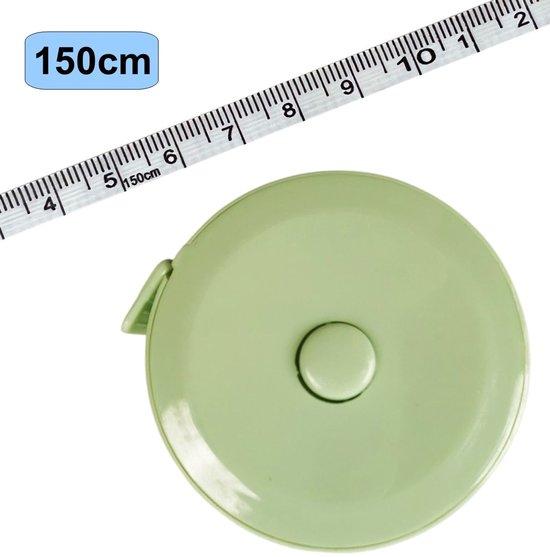Productafbeelding: Rolmaat - Meetlint Lichaam - Lichaam Meter - Meetband - Klussen Meetlint - Lintmeter - Hobby Meetlint - Omtrekmeter - Uittrekbaar - 150cm - Groen