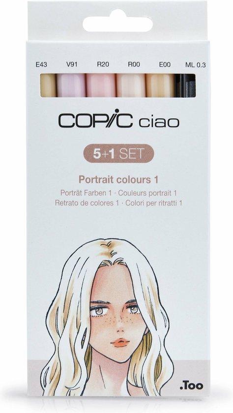 Productafbeelding: COPIC Marker Ciao 5+1 Set Huidskleuren - Professionele Markers 6 Stuks - Stiften Set Voor Tekenen En Ontwerpen