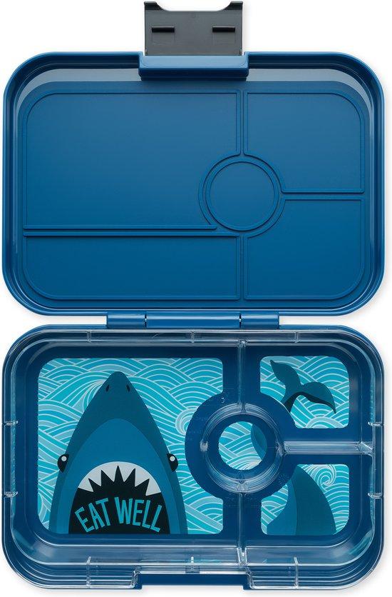 Productafbeelding: Yumbox Tapas XL - lekvrije Bento box lunchbox - 4 vakken - Monte Carlo Blue / Shark tray