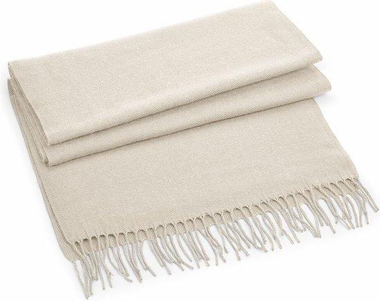 Productafbeelding: Beechfield Sjaal - fijn geweven - licht beige - volwassenen - polyacryl - klassiek - 186 x 47 cm