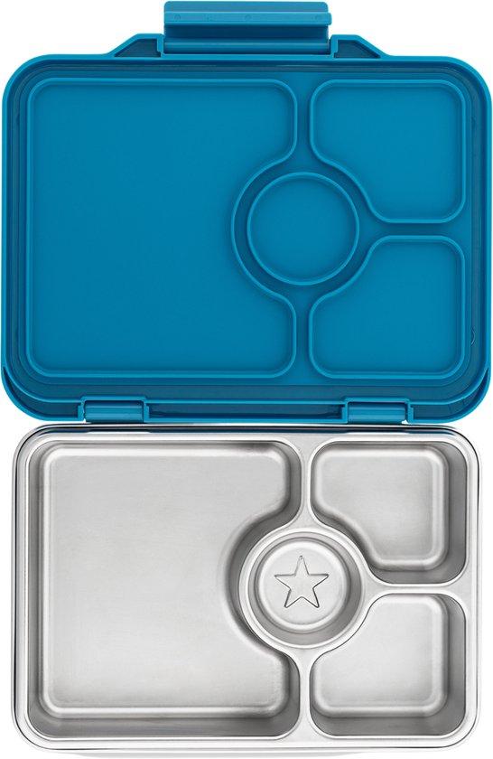Productafbeelding: Yumbox Prêt RVS - 4 vakken - lekvrije Bento broodtrommel - duurzame, voedselveilige materialen - Normandy Blauw