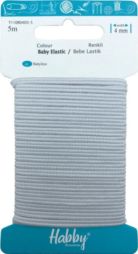 Productafbeelding: Habby elastiek 4mm | Ronde baby elastiek | Wit | 5 meter | Kleding - Hobby - Knutselen - Naaien