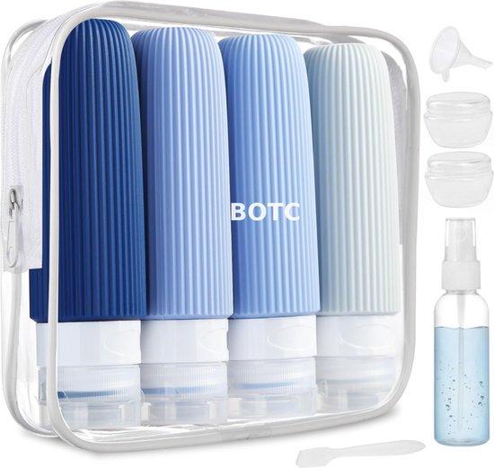 Productafbeelding: BOTC Reisflesjes met Etui - 12-Delig - 90ml Siliconen Reisflacons - reisaccessoires - Cosmetica Potjes - Reis Flesjes