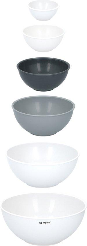 Productafbeelding: alpina Beslagkom - Mengkommen - Set van 6 Stuks - Bakspullen - Grijs