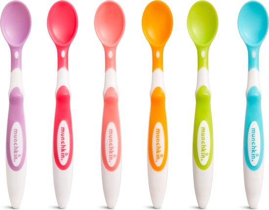 Productafbeelding: Munchkin kinderbestek Set van 6 lepels - Soft Spoons 6 Baby - Kinder Lepeltjes - Zachte Tuit - Baby Bestek - Per 6 Stuks - Vanaf 3 Maanden