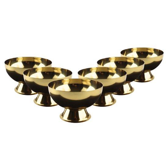 Productafbeelding: OTIX IJscoupes - Ijsglas - Sorbet Glazen - Set van 6 - Goud - 12cm - RVS