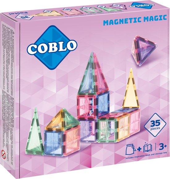 Productafbeelding: Coblo Pastel 35 stuks - Magnetisch speelgoed - Montessori speelgoed - Magnetische Bouwstenen - Magnetic tiles - Magnetic tiles - speelgoed - Cadeau kind - Speelgoed 3 jaar t/m 12 jaar - Magnetisch speelgoed bouwblokken