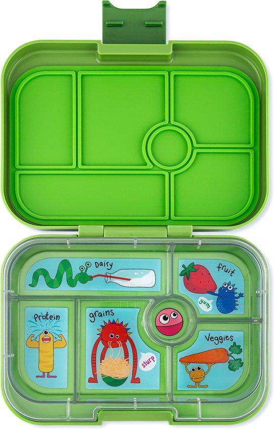 Productafbeelding: Yumbox Original - lekvrije Bento box lunchbox - 6 vakken - Matcha Green / Funny Monsters tray