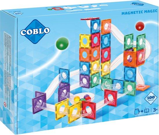 Productafbeelding: Coblo Classic Knikkerbaan 100 stuks - Magnetisch speelgoed - Constructiespeelgoed - Magnetische bouwstenen - Magnetic tiles - Cadeau kind - Speelgoed 3 jaar t/m 12 jaar