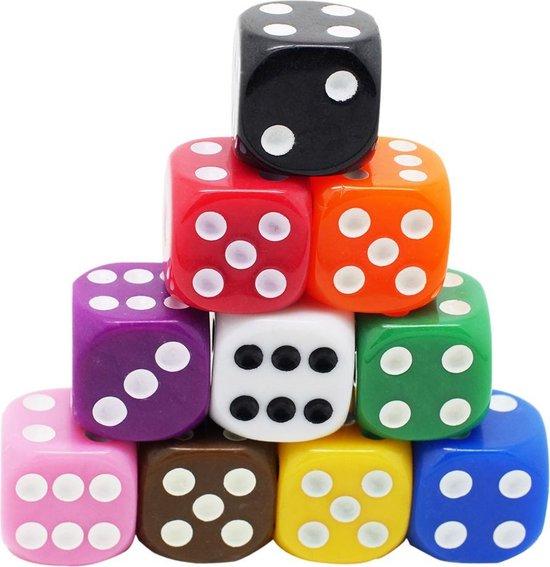 Productafbeelding: 123dobbelstenen.nl | Dobbelstenen gekleurd | 6-zijdig | 10 stuks