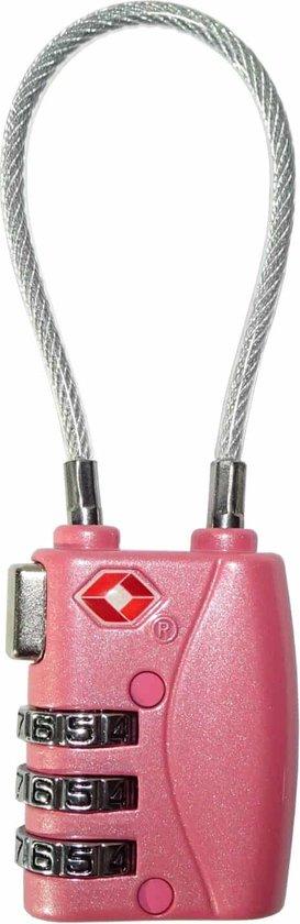 Productafbeelding: TSA slot Roze - TSA lock - vliegtuig slotje - reizen accessoires - flipflopfeelings slot - douane slot - travel lock - veiligheidsslotje - blauw slot