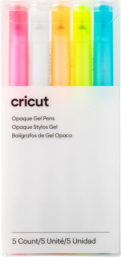Productafbeelding: Cricut Dekkende Gelpennen – Roze, Oranje, Wit, Geel en Blauw (5 stuks)