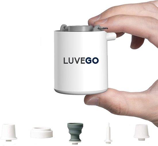 Productafbeelding: Luvego Mini Luchtcompressor & Luchtbed Pomp - Oplaadbare 3-in-1 Draagbare Luchtpomp met 400LM Lantaarn