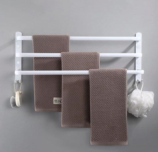 Productafbeelding: Stellar Handdoekrails - 3-laags handdoekenrek - Aluminium handdoekenrek - Handdoekenrek - 50L x 15B x 22H cm - Wit