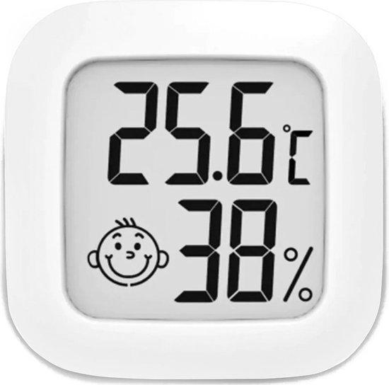 Productafbeelding: Hygrometer - Weerstation - Luchtvochtigheidsmeter - Thermometer Voor Binnen - Incl. Batterij en Plakstrip