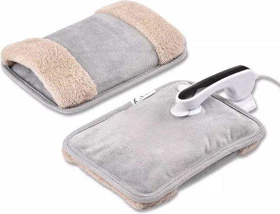 Productafbeelding: Luxema Elektrische Kruik - Met Handverwarmer - Warmtekussen - Warmwaterkruik - Draadloos - Buikverwarmer - Nekverwarmer - Rugverwarmer - Kruik voor in Bed - Grijs