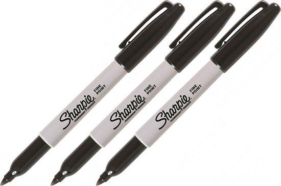 Productafbeelding: Sharpie Zwarte Permanent Classic Fine Marker - 3 Stuks