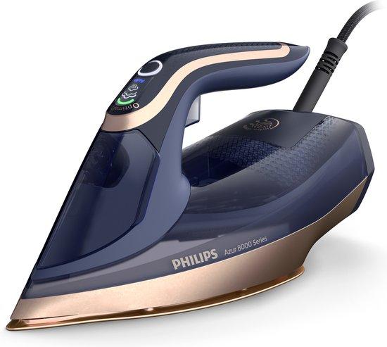 Productafbeelding: Philips Stoomstrijkijzer Kleding DST8050/20 Azur - Zelfreinigend - Verticaal Strijken Mogelijk - Lang Snoer - Druppelstop - Donkerblauw