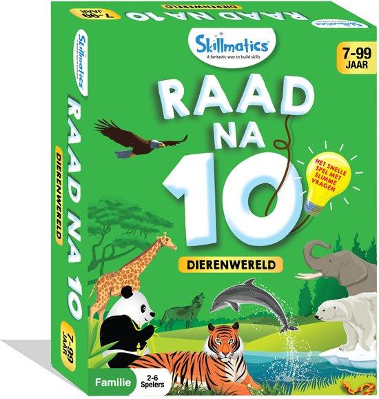 Productafbeelding: Kaartspel: Raad na 10 - Dierenwereld - Cadeau voor 7 jaar en ouder - Het snelle spel met de slimme vragen - Educatief spel met 50 kaarten - Spannend raadspel over dieren voor de hele familie