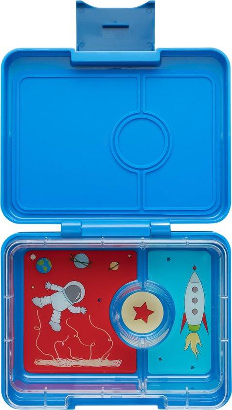 Productafbeelding: Yumbox Snack - lekvrije Bento box lunchbox - 3 vakken - Surf Blue / Rocket tray