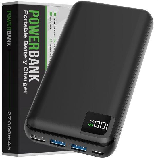 Productafbeelding: Strex Powerbank - 27.000 mAh - 22.5W Snellader - USB-A/USB-C - LED Indicatie - Universele Powerbank