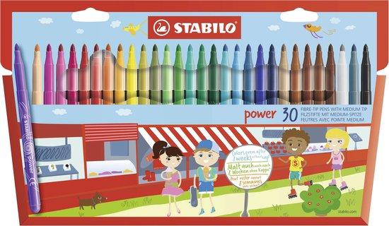 Productafbeelding: STABILO Power - Viltstift - Tot 8 Weken Zonder Dop - Etui Met 30 Kleuren