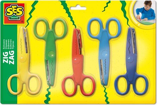 Productafbeelding: SES Creative - Zigzag scharen - Kartelschaar set - 5 stuks – Kinderscharen set