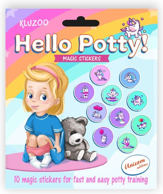Productafbeelding: Hello Potty! - 10 Magic Stickers met Unicorns - Zindelijkheidstraining Kind - Plasstickers voor kinderen- 10 Magische plasstickers met Eenhoorn - Potjestraining