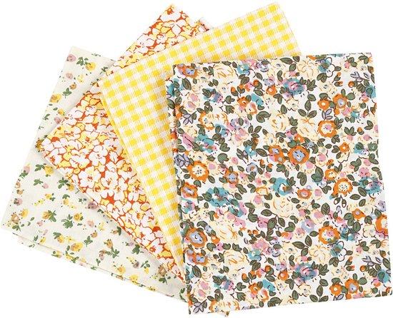 Productafbeelding: CC Patchwork Stof 45x55 cm Geel 4 stuks