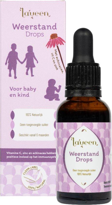 Productafbeelding: Weerstand Drops - voor babies en kinderen - met vitamine c, zink en echinacea - 100% natuurlijk en zonder toegevoegde suiker