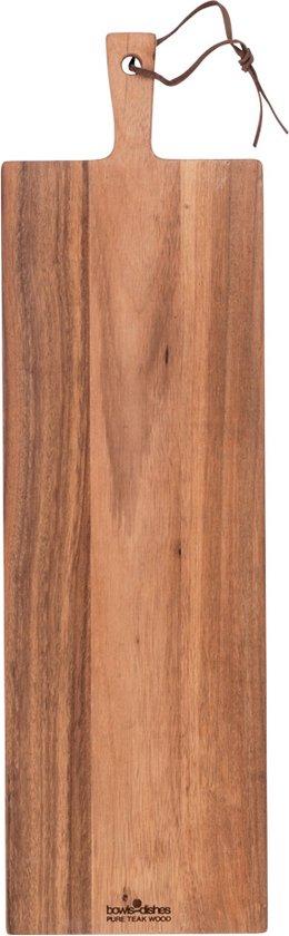 Productafbeelding: Bowls and Dishes Pure Teak Wood Borrelplank | Tapasplank | Serveerplank 69 x 20 x 2 cm | cadeautip!