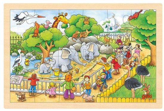 Productafbeelding: Goki Houten Legpuzzel Bezoek aan de Dierentuin, 24st.