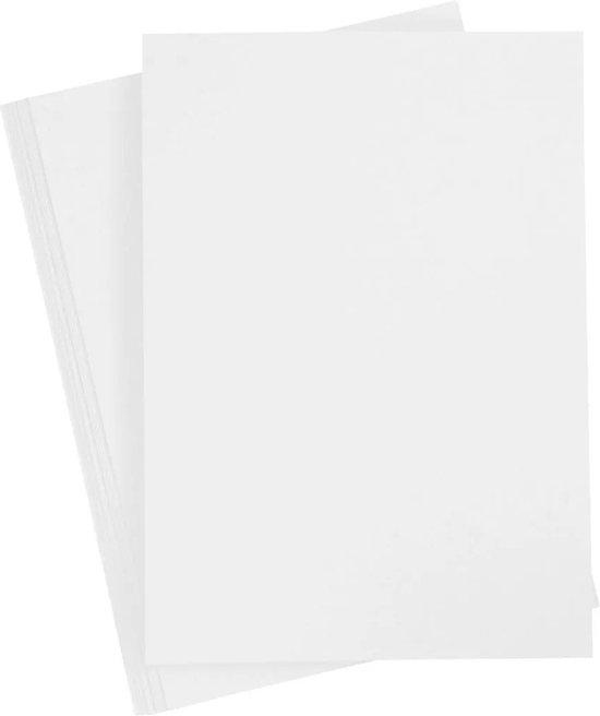 Productafbeelding: Hobby en knutselen karton vellen -1x - wit - A4 - 21 x 30 cm - 180 grams