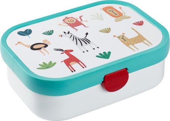 Productafbeelding: Mepal lunchbox Campus – Broodtrommel met vakjes voor kinderen – Geschikt voor 4 boterhammen – Animal Friends