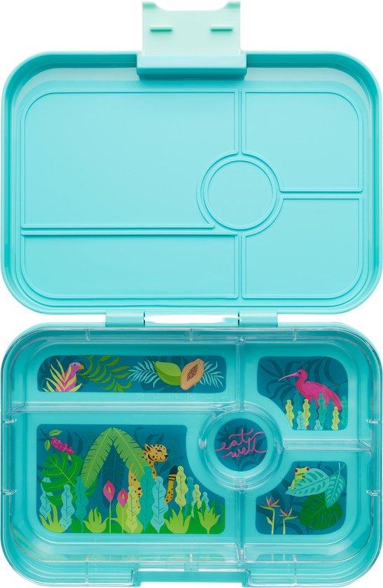 Productafbeelding: Yumbox Tapas XL - lekvrije Bento box lunchbox - 5 vakken - Antibes Blue / Jungle Pastel tray