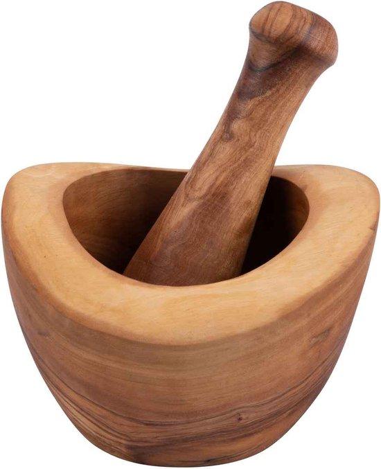 Productafbeelding: Bowls and Dishes Pure Olive Wood olijfhouten Vijzel 10 cm met stamper | cadeautip!