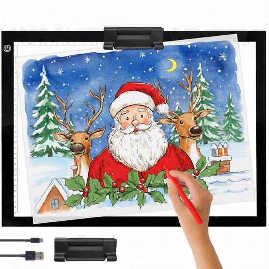 Productafbeelding: Crafts&Co Lightpad A3 voor Tekenen, Schetsen en Diamond Painting - Tekenbord A3 - DIY - Tekentablet - Lichtbak - Lichtplaat - Tekenspullen Professioneel - Educatief Montessori Speelgoed 4, 5, 6 + Jaar - Knutselspullen - Cadeau voor Meisjes en Jongens