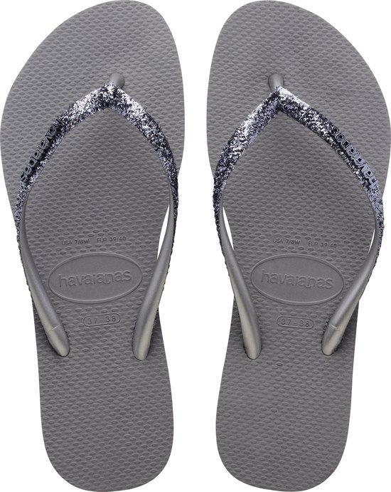 Productafbeelding: Havaianas Slim Glitter Ii Dames Slippers - Grijs - Maat 33/34